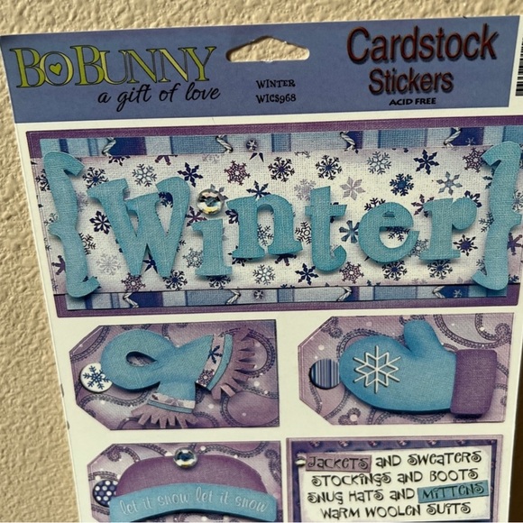 Bobunny New Old Stock Winter Theme Cardstock Sticker Sheet Scrapbooking Crafts - Picture 2 of 6